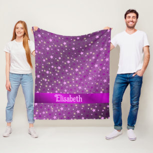 Couverture Polaire étoile violette, forme, brillant, design, graphiqu