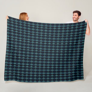 Couverture Polaire Etoiles arc-en-ciel bleu vert, Motif Artdeco