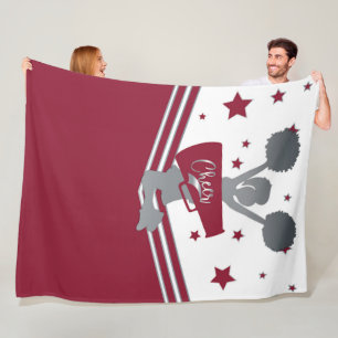 Couverture Polaire Étoiles Argentées Marron de Cheer Cheer-leading Fi
