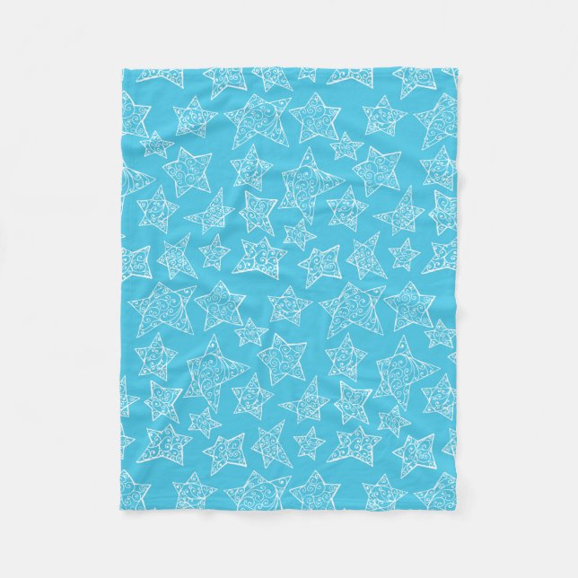 Couverture Polaire étoiles de Noël dessinées à la main (Devant)