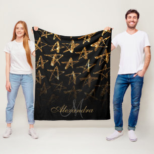 Couverture Polaire Étoiles de Parties scintillant d'or