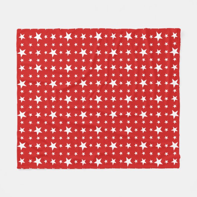Couverture Polaire Étoiles du Parti sur rouge (Devant (Horizontal))