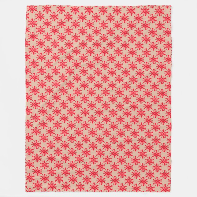 Couverture Polaire Étoiles pointillées rouges sur taupe (Devant)