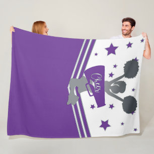 Couverture Polaire Étoiles Violettes & Argentées Filles de Cheer-lead