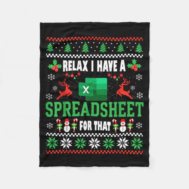 Couverture Polaire Excel Ugly Christmas Sweater I Have A Spreadsheet  (Devant)