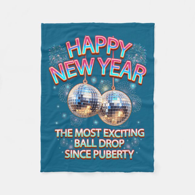 Couverture Polaire Exciting Ball Drop Since-puberty Happy New Year Di (Devant)