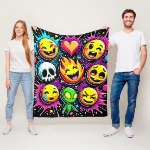 Couverture Polaire Explosion Emoji Joueuse
