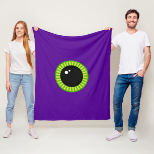 Couverture Polaire Eyeball drôle de Monstre vert et pourpre