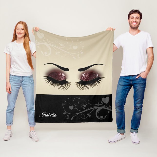 Couverture Polaire Eyelashes et Brows - Parties scintillant de vin Bo (En situation)