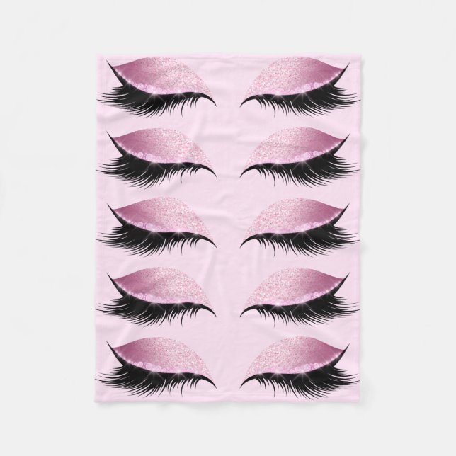 Couverture Polaire Eyelashes Parties scintillant rose Girl (Devant)