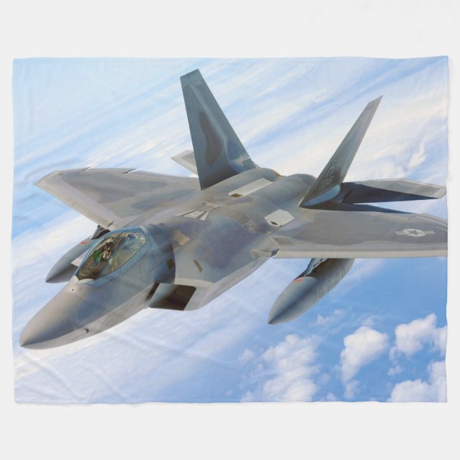 Couverture Polaire F-22 Raptor Military Jet (Devant (Horizontal))