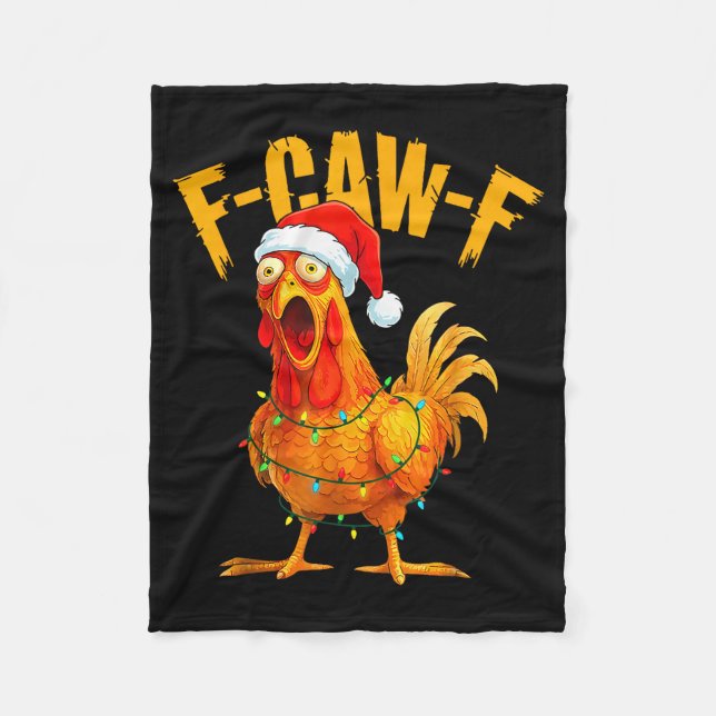 Couverture Polaire F-caw-f Chicken Fcawf Chicken Christmas Light Sant (Devant)