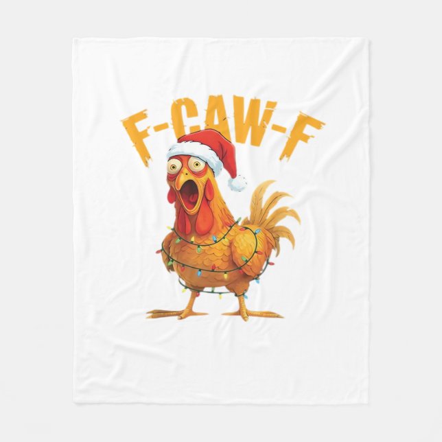 Couverture Polaire F-Caw-F Christmas Funny Chicken Christmas Essentia (Devant)