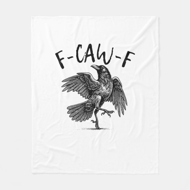 Couverture Polaire F-Caw-F Funny Raven Crow Spooky Season Creative Ca (Devant)