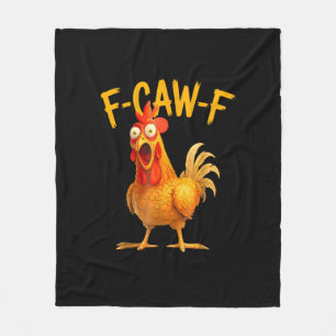Couverture Polaire F-Caw-F Pun drôle de poulet coq criant Grunge