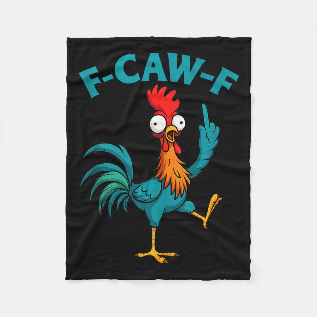 Couverture Polaire F Caw F Rooster Funny Bird Fcawf Chicken Whisperer (Devant)