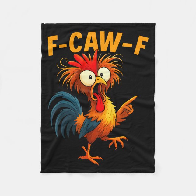 Couverture Polaire F Caw F Rooster Funny Bird Fcawf Chicken Whisperer (Devant)