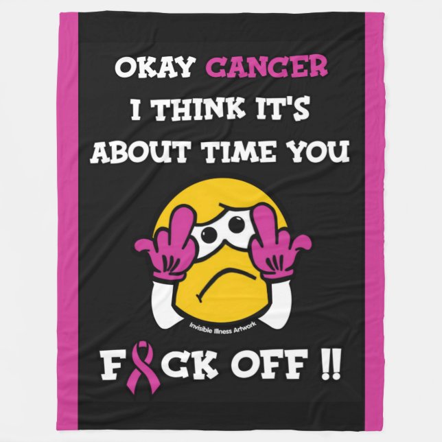 Couverture Polaire F#CK OFF...Cancer du sein (Devant)