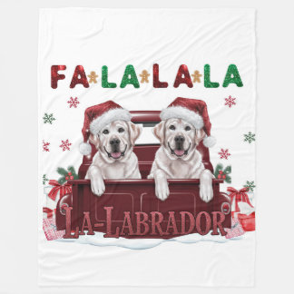 Couverture Polaire Fa La La La Labrador Noël