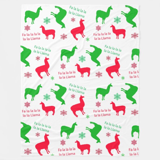 Couverture Polaire Fa la la Llama Vacances amusantes Noël festif (Devant)