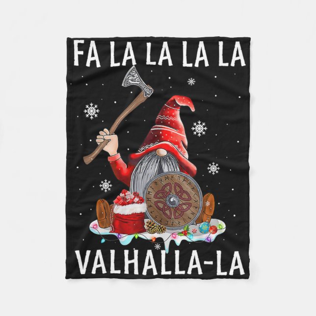 Couverture Polaire Fa La Valhalla Xmas Gnome Beard Viking Arme C (Devant)