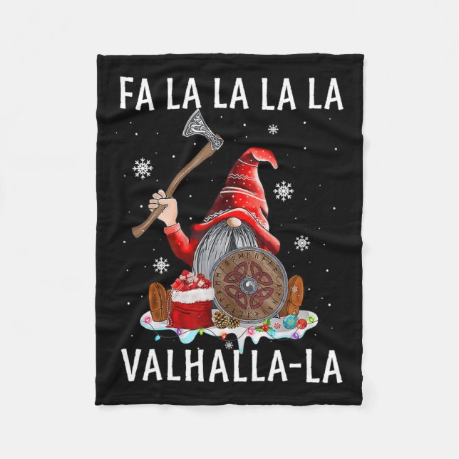 Couverture Polaire Fa La Valhalla Xmas Gnome Beard Viking Arme C (Devant)