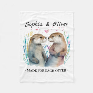 Couverture Polaire Fabriqué pour chaque Otter Love Valentine's Day