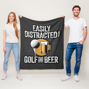 Couverture Polaire Facilement distrait par Golf et bière