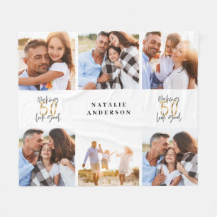 Couverture Polaire Faire 50 look bon or noir photo anniversaire