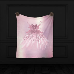 Couverture Polaire Fairy Wing Mauve Gown Luxueux Tône Rose Dusty