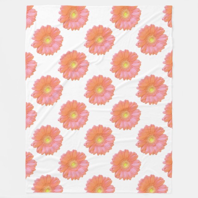 Couverture Polaire Faisée de gerbera orange (Devant)
