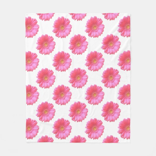 Couverture Polaire Faisée de gerbera rose (Devant)