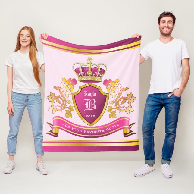 Couverture Polaire Faites votre propre armoiries Des perles de couron (En situation)