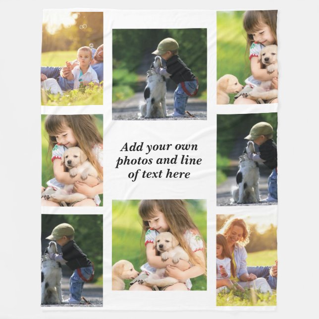 Couverture Polaire Faites votre propre collage photo et texte (Devant)