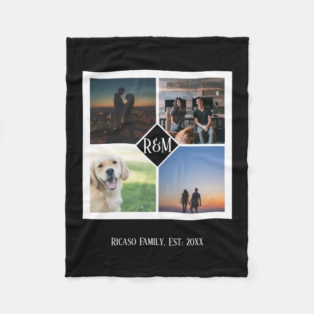 Couverture Polaire Faites votre propre Monogramme personnalisé 4 phot (Devant)