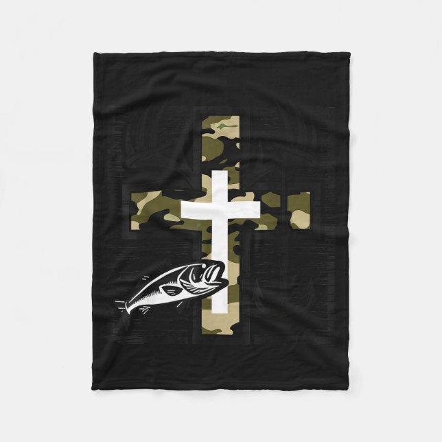Couverture Polaire Faith Fishing Hunting Camo Cross With Hook B Chris (Devant)