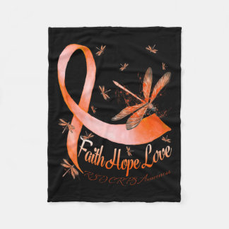 Couverture Polaire Faith Hope Love Rsd Crps Sensibilisation Dragonfly