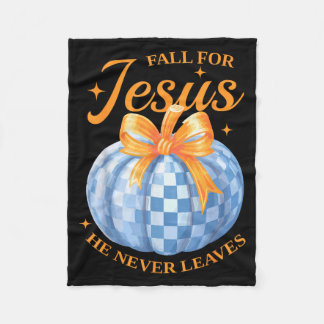 Couverture Polaire Fall For Jesus He Never Leave Cute Pumpkin Hallowe