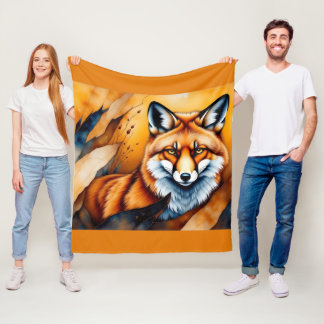 Couverture Polaire Fall Fox Painting