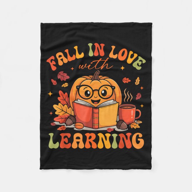 Couverture Polaire Fall In Love With Learning Autum Thanksgiving Teac (Devant)