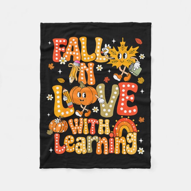 Couverture Polaire Fall In Love With Learning Autumn Thanksgiving Pum (Devant)