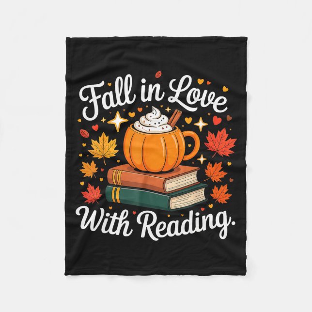Couverture Polaire Fall In Love With Reading Autumn Pumpkin Mug Book  (Devant)