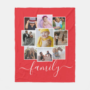 Couverture Polaire Famille de collage de photos et de textes personna