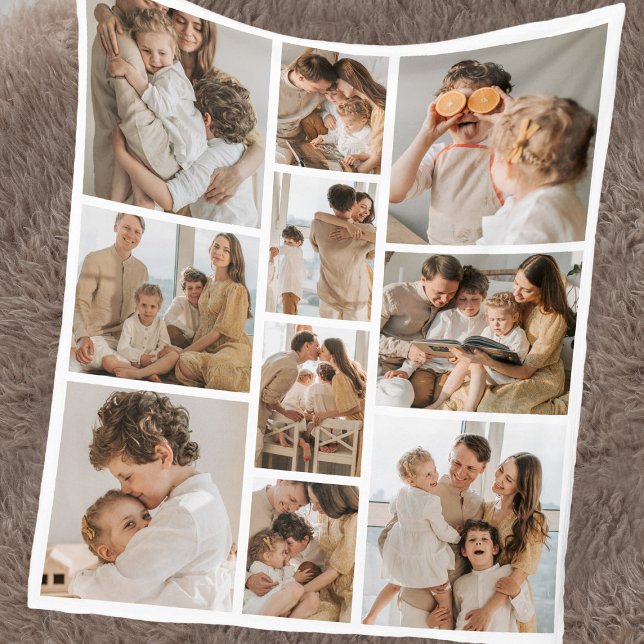 Couverture Polaire Famille de Collage Multi Photo Moderne (Créateur téléchargé)