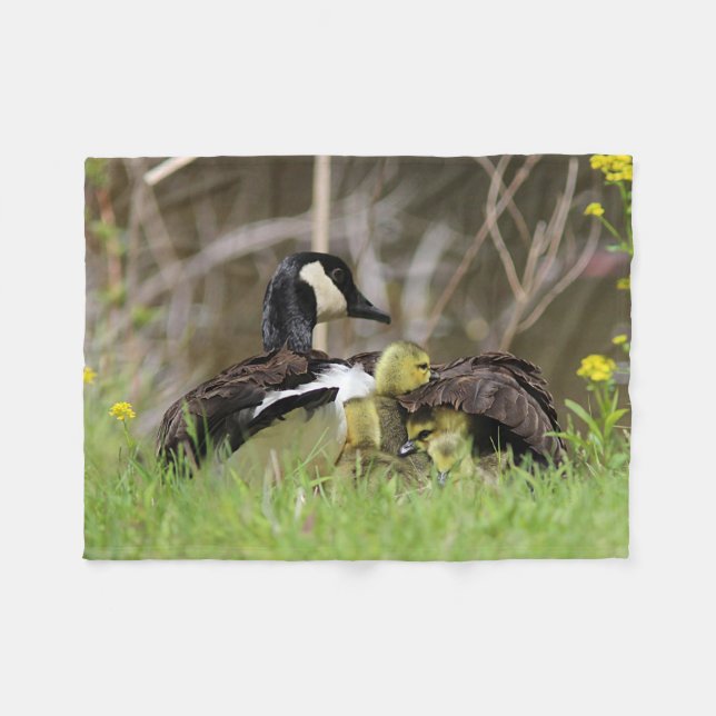 Couverture Polaire Famille d'oie du Canada (Devant (Horizontal))
