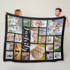 FAMILLE moderne 19 Photo Collage Script Coeur noir