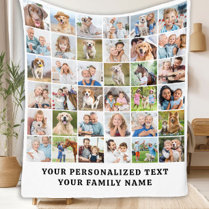 Couverture Polaire Famille moderne Custom 36 Photos Collage Anniversa