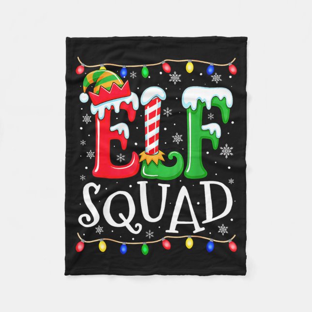 Couverture Polaire Family Christmas Matching Pajamas Elf Xmas Squad  (Devant)