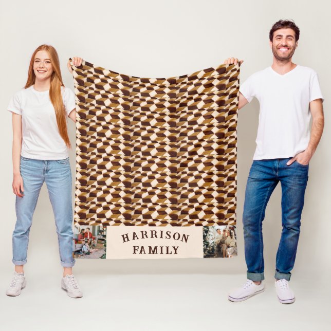Couverture Polaire Family Love Photo Collage personnalisé PLAID (En situation)