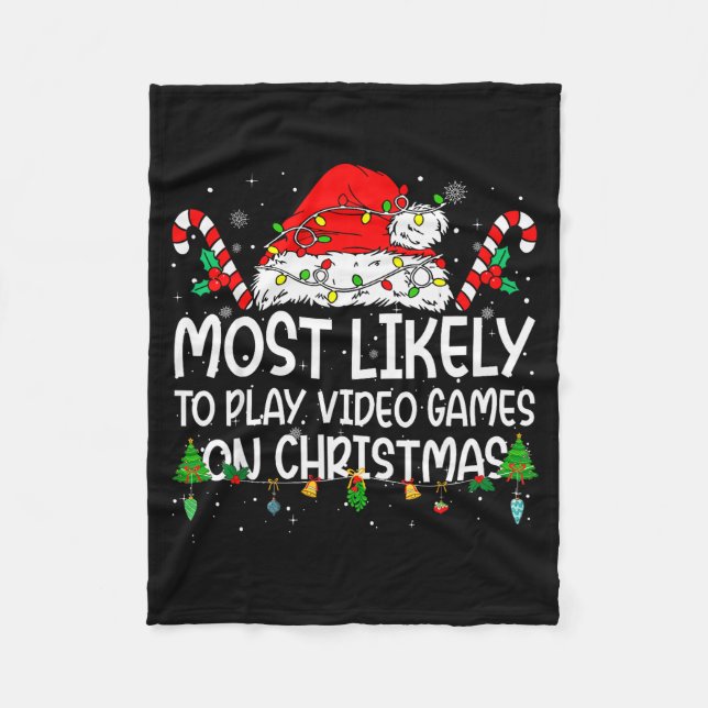 Couverture Polaire Family Matching Most Likely To Play Video Games On (Devant)